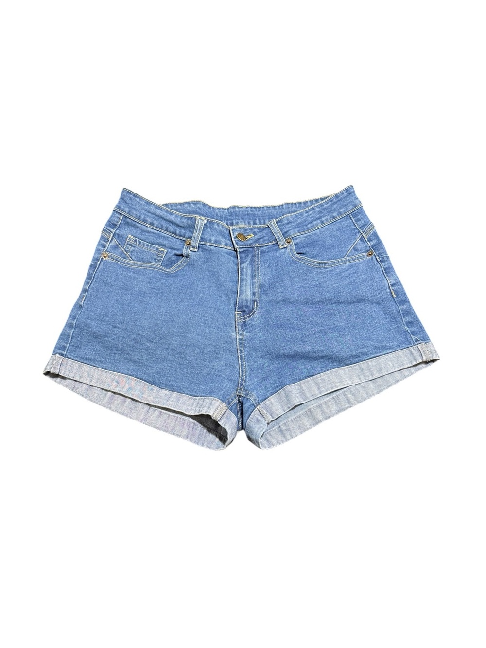 Chiczone Women's Denim Mid Rise Stretchy Shorts Jeans Size Large